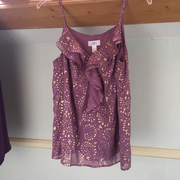 Purple and gold Anne Taylor LOFT Cami - Picture 1 of 5